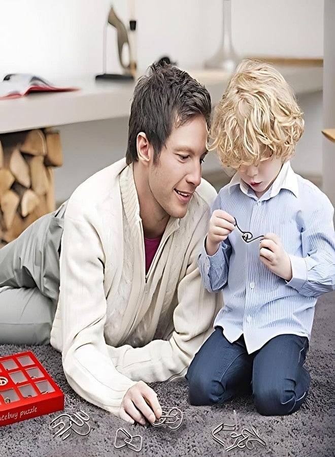 Qwick Click مجموعة ألعاب ألغاز الأسلاك المعدنية للأطفال من كويك كليك - مجموعة متنوعة من ألعاب الألغاز المعدنية للهدايا، وتوزيعات الحفلات، والجوائز، وفك تشابك الألغاز - لعبة ألغاز الذكاء (18 قطعة) - Image 2